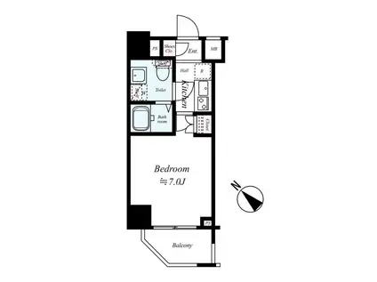 ラフィスタ伊勢佐木長者町駅前ウエスト(1K/7階)の間取り写真