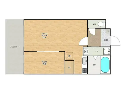 SGB浜町(1LDK/3階)の間取り写真