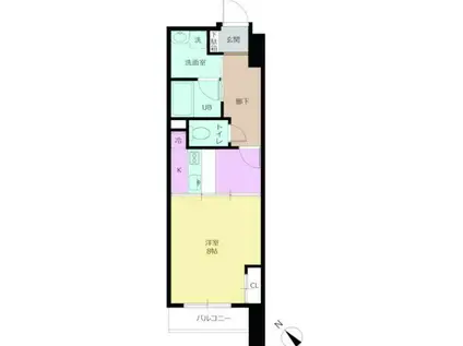 パワーハウスザレジデンス(1DK/12階)の間取り写真