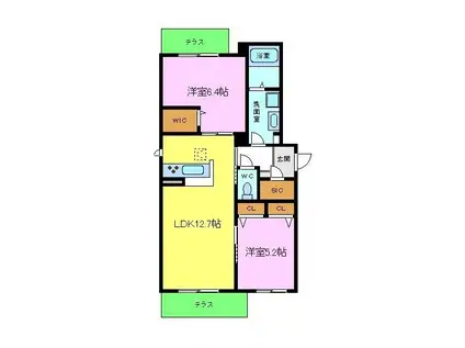 ハイツストラッセ2(1SLDK/3階)の間取り写真