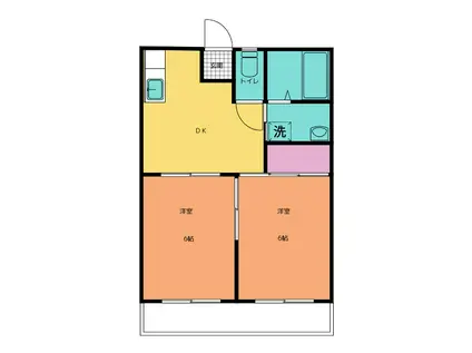 カーサ AOKI(2DK/2階)の間取り写真