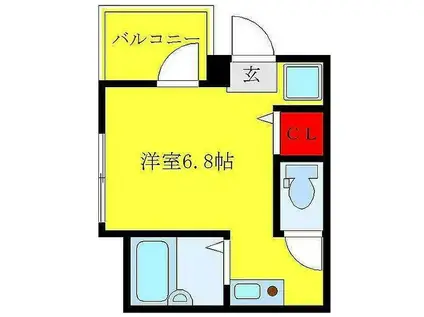 チェルシーハイツ大塚(ワンルーム/2階)の間取り写真