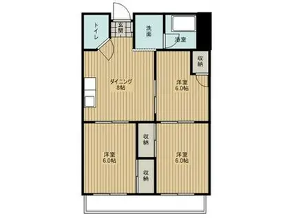 グレイスSONEII(3DK/3階)の間取り写真