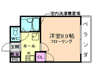 FLOSI(1K/3階)の間取り写真