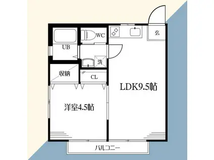 SEI BOSCO 1129 B(1LDK/2階)の間取り写真