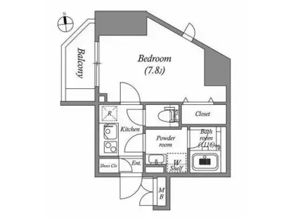 オーパスホームズ大泉学園I(1K/7階)の間取り写真