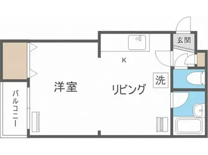 108松井ビルD(1DK/3階)の間取り写真