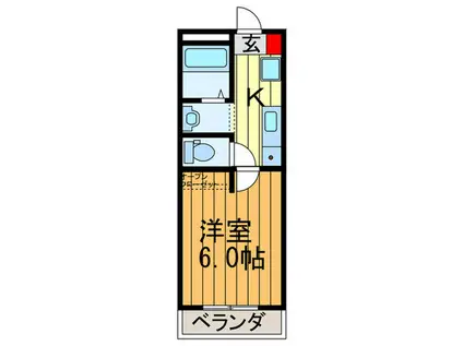 ベルメゾン5番館(1K/3階)の間取り写真