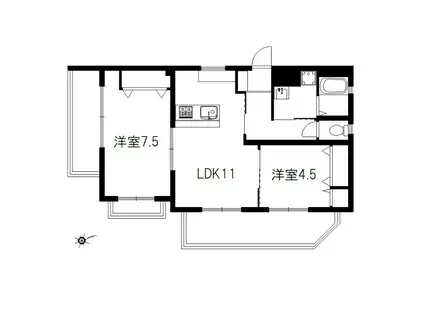 リバーシティ藤沢(2LDK/4階)の間取り写真