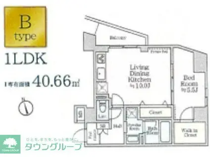 アイルイマージュ押上イースト(1LDK/4階)の間取り写真