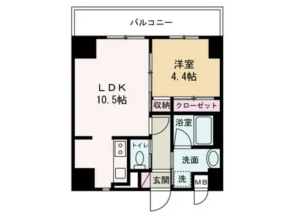 GLANZ高尾町(1LDK/8階)の間取り写真