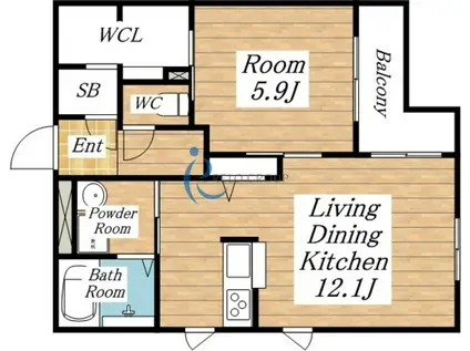 シャーメゾンTAKEOKA(1LDK/2階)の間取り写真