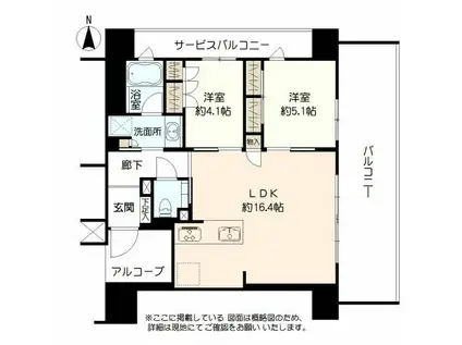グランドメゾン大濠公園THE CLASS(2LDK/6階)の間取り写真