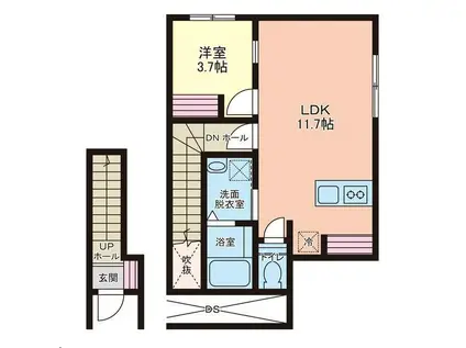 IL MIO CAMPOII(1LDK/2階)の間取り写真