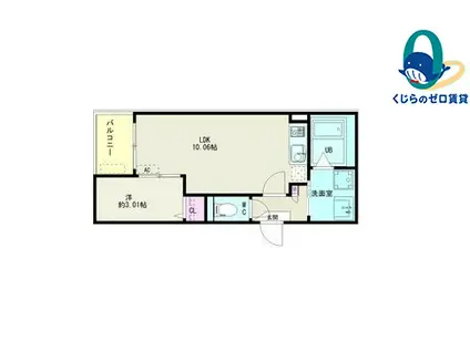 JACK KOMEIII(1LDK/1階)の間取り写真