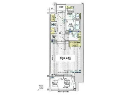 ジアコスモ九条シエル(1K/6階)の間取り写真