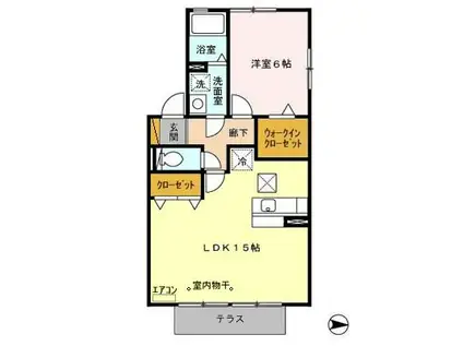 カンパーニュA(2LDK/2階)の間取り写真