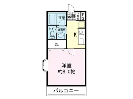 R-1TOKURA(1K/1階)の間取り写真