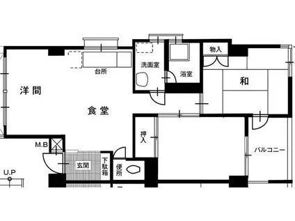 堀第3富岡ビル(2LDK/5階)の間取り写真
