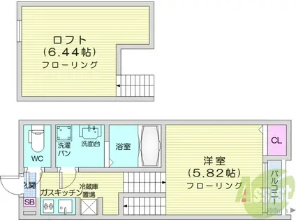 ラ・ルーチェ北仙台(ワンルーム/2階)の間取り写真