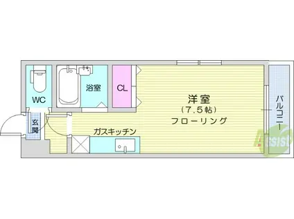 アイショウプラザ旭ヶ丘1(ワンルーム/1階)の間取り写真