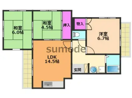 サニーパーク松川(3LDK/2階)の間取り写真