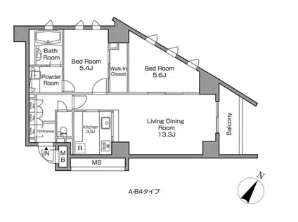 レジディアタワー中目黒(2LDK/17階)の間取り写真