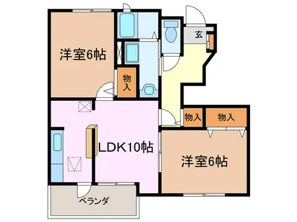 サフィニアガーデンE(2LDK/1階)の間取り写真