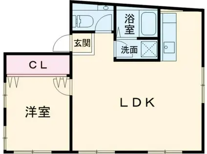 クイーンズビル(1LDK/4階)の間取り写真