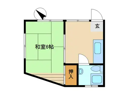 フミホーム(1K/1階)の間取り写真