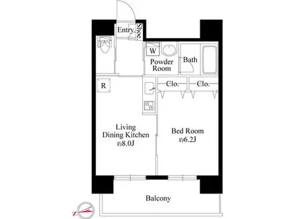 アドバンシア南大井(1LDK/11階)の間取り写真