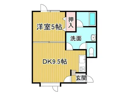 PEACE(1DK/2階)の間取り写真