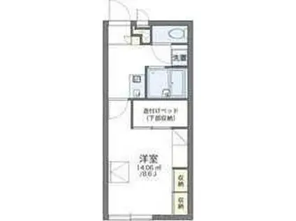 レオパレスクレール(1K/2階)の間取り写真