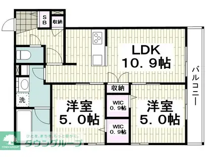 サウスERN-STROUTE33(2LDK/2階)の間取り写真