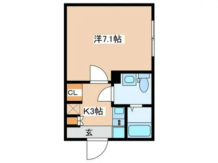 AGRANDE ODAKYU-SAGAMIHARAIII(1K/1階)の間取り写真