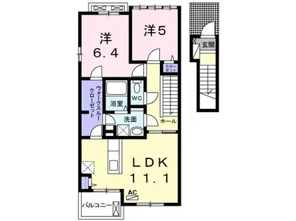 サンリットウエストE(2LDK/2階)の間取り写真