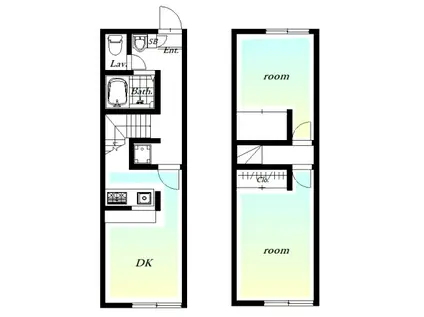 レオパレスリンドウ(2DK/1階)の間取り写真