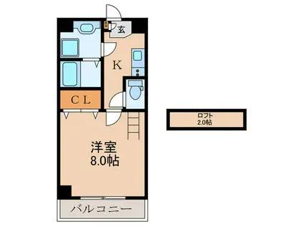 シャンテドミールAWAJI(1K/5階)の間取り写真