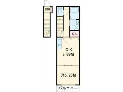 AVANTI(1LDK/2階)の間取り写真