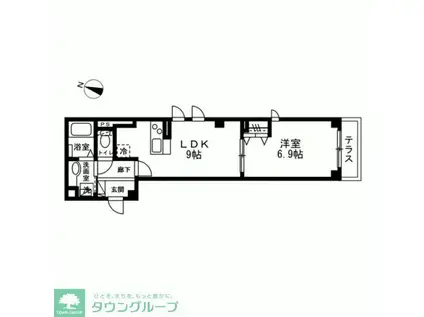 SKYE THIRA(1LDK/1階)の間取り写真