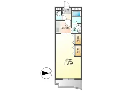 タウンロイヤル(1K/3階)の間取り写真