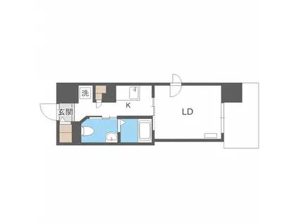 レジディア南1条(1K/7階)の間取り写真