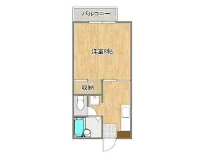 コンフォート黒髪(1K/2階)の間取り写真