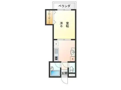 HIRO聖蹟(1DK/1階)の間取り写真