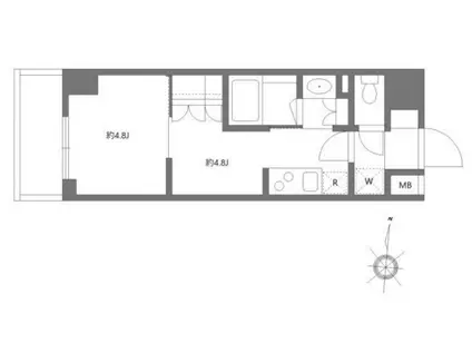 グランパセオ清澄白河II(1DK/3階)の間取り写真