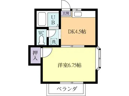 プルミエール(1DK/1階)の間取り写真