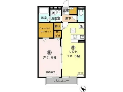 イーストコート(1LDK/1階)の間取り写真