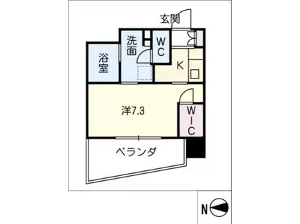 JUNRI SAKURAYAMA(1K/13階)の間取り写真