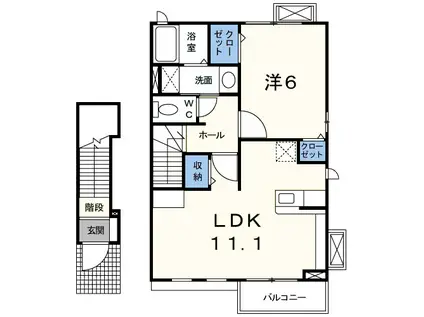 シトロン・フィオーレ(1LDK/2階)の間取り写真