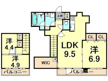 プライムレジデンス西宮(3LDK/1階)の間取り写真